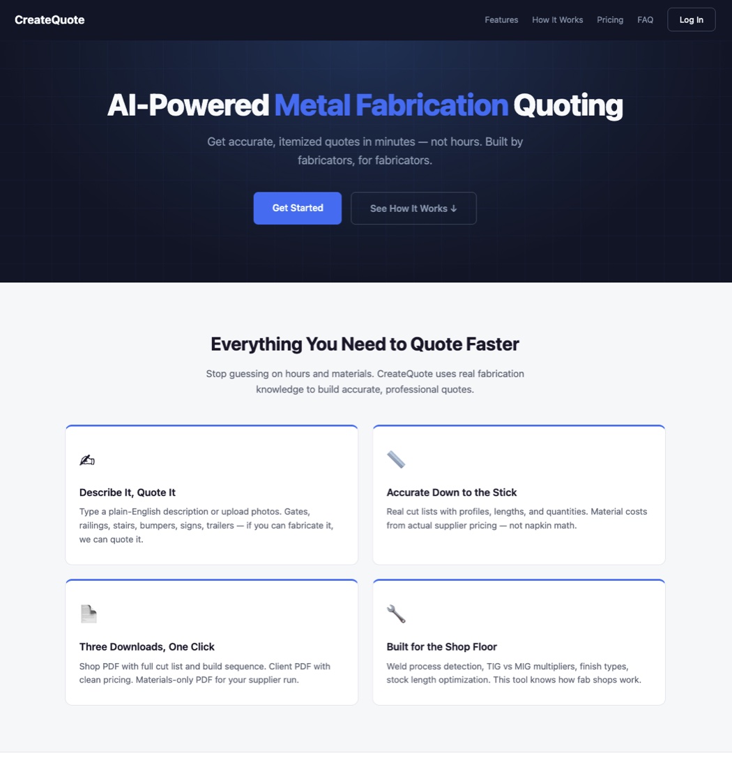 CreateQuote — quoting platform