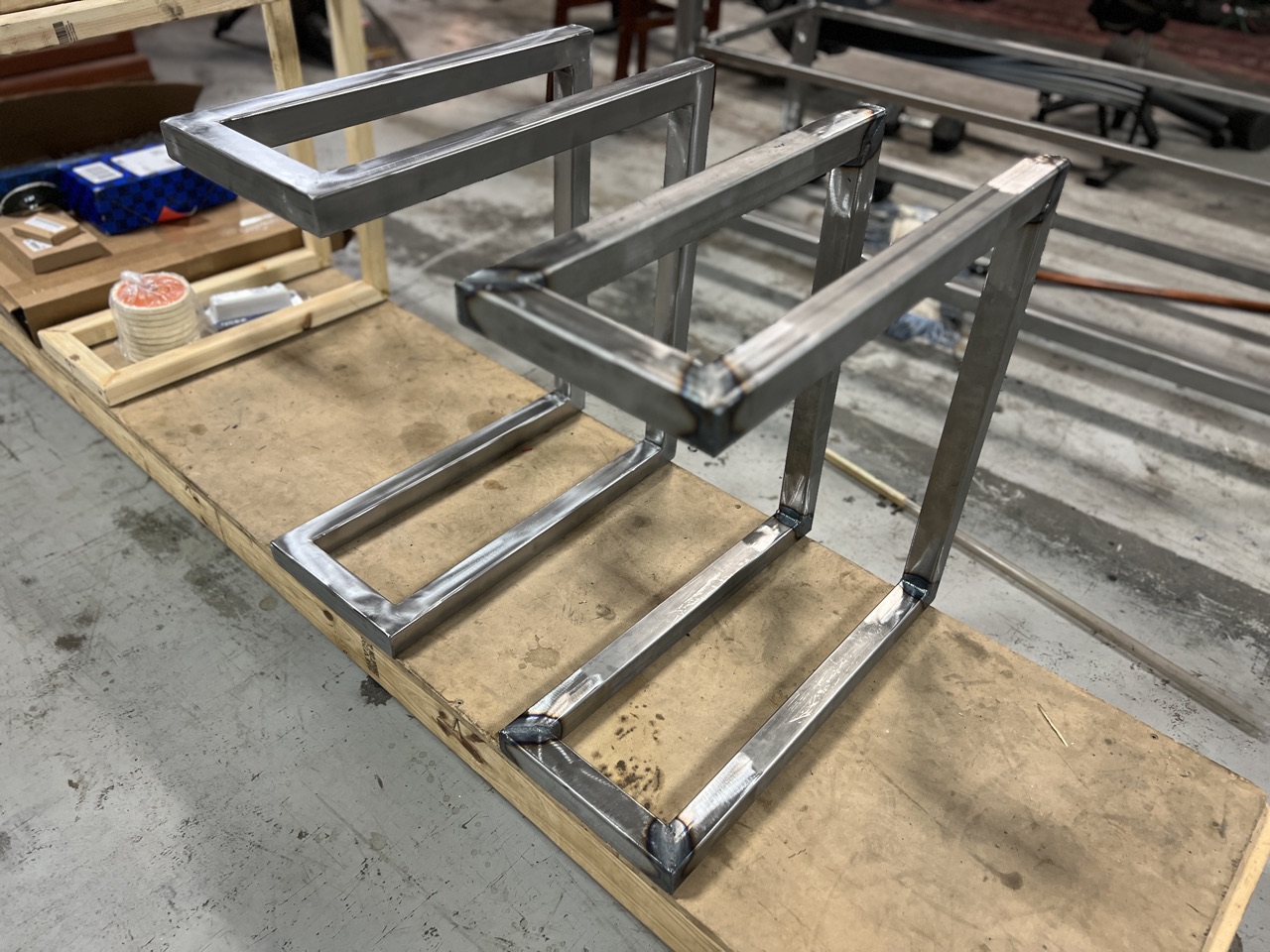 Welded steel end-table frames