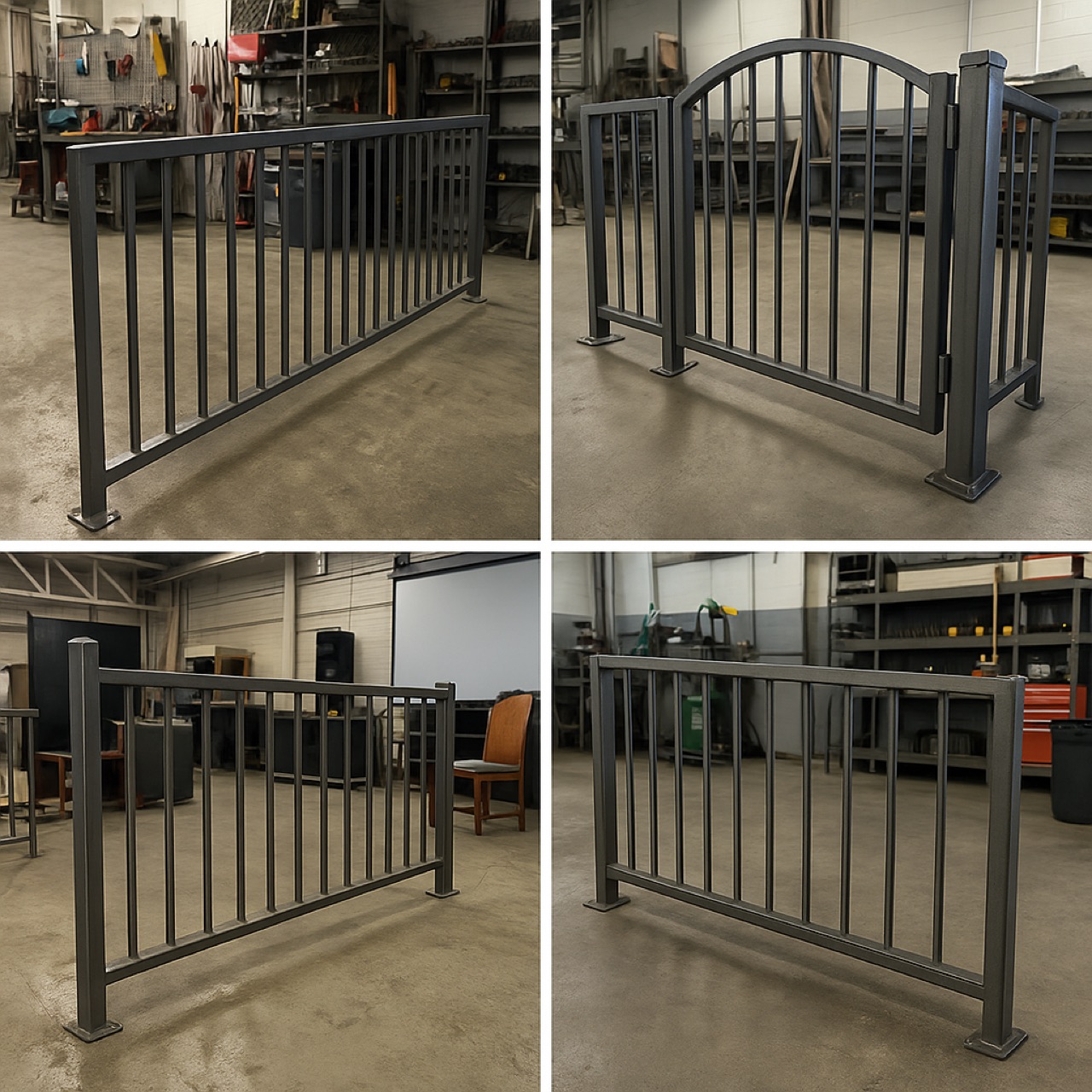 Custom steel railing grid